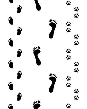 Footprints, seamless vector Stock Illustration