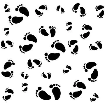 Footprints on the sheet Stock Illustration