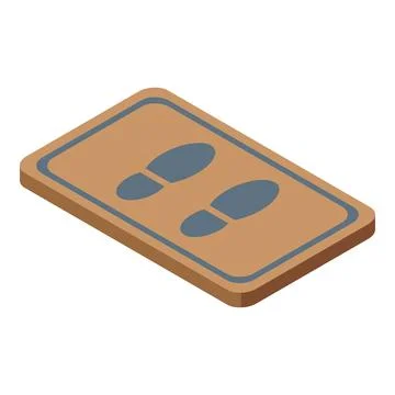 Footprints showing correct standing position on isometric floor mat Stock Illustration
