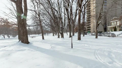 Footprints in Snow Creating Feeling of Solitude Stock Footage 323769059