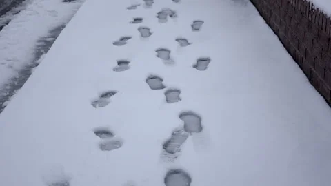 Footprints in snow Vidéo 297186143