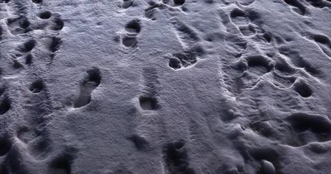 Footprints in the snow loop Stock Footage 108567618