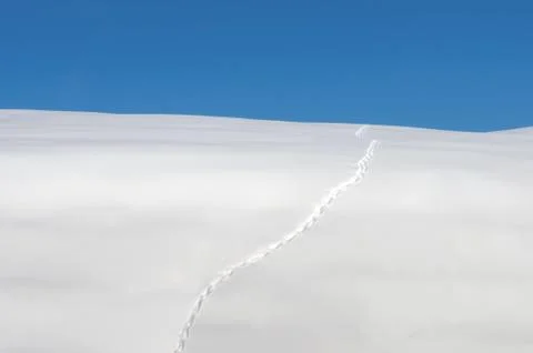 Footprints in the snow Stock Photos