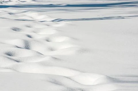 Footprints on snow Stock Photos