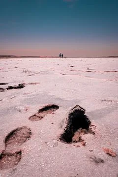 Footprints Towards the Future Stock Photos
