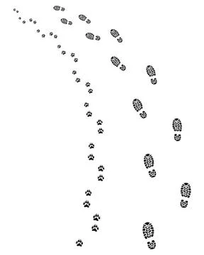 Footprints, turn left Stock Illustration