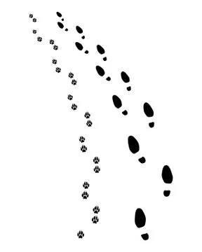 Footprints, turn left Stock Illustration