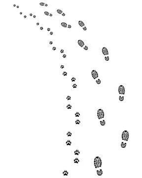 Footprints , turn left Stock Illustration
