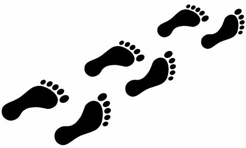 Footprints, vector icon Stock Illustration