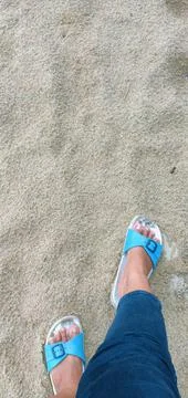 Footprints on the white sand of the island of Java Fotos de archivo
