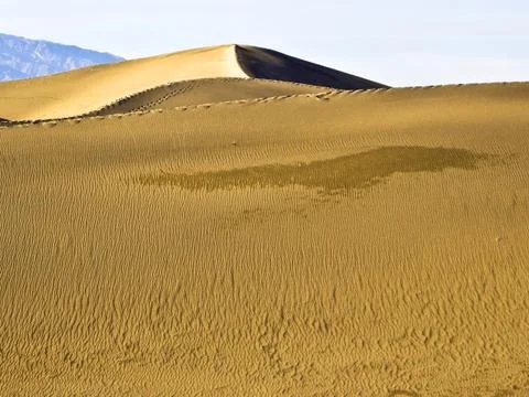Footprints on winter dunes Stock Photos