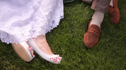 Foots on grass Stock Footage 46465025