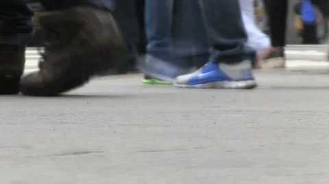 Foots in the street. Steps. Stock Footage 48755052