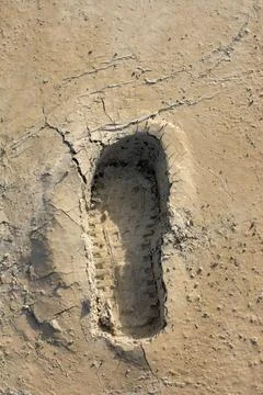 Footstep pattern on a concrete background Fotos Stock
