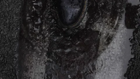 Footstep in puddle Stock Footage 171909585