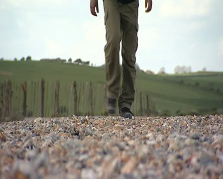Footsteps on beach Stock Footage 32528621