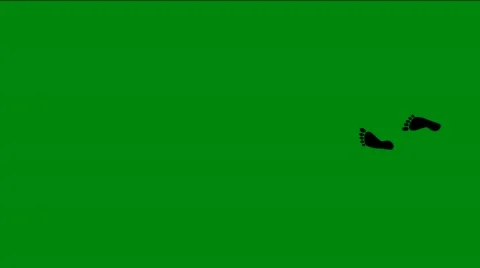 Footsteps on green screen Stock Footage 45351724