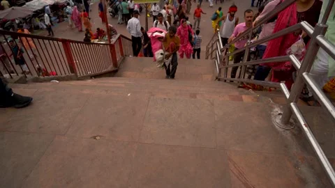 Footsteps on the Haridwar Bridge Stock Footage 315285840