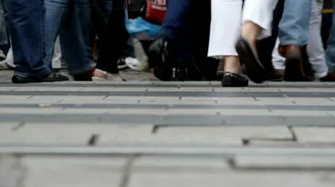 Footsteps on a pavement Stock Footage 12028887