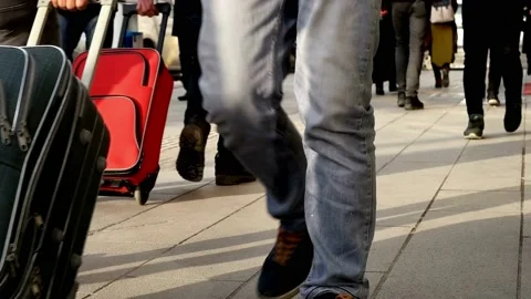 Footsteps in public places Stock Footage 236987500