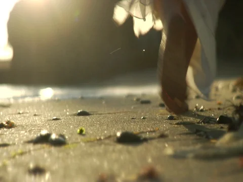 Footsteps on sand Stock Footage 106221803