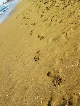 Footsteps in the sand Foto stock