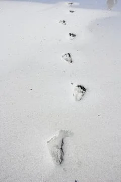 Footsteps in the sand Foto stock