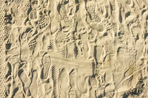 Footsteps on sand Foto stock