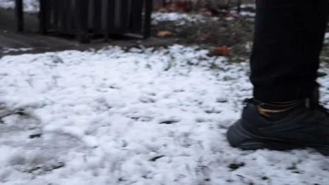 Footsteps in the snow Stock Footage 165597803