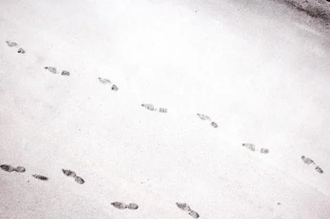 Footsteps in the snow Stock Photos