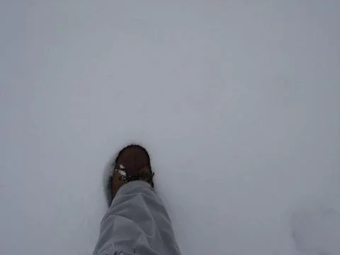 Footsteps in the snow Stock Photos