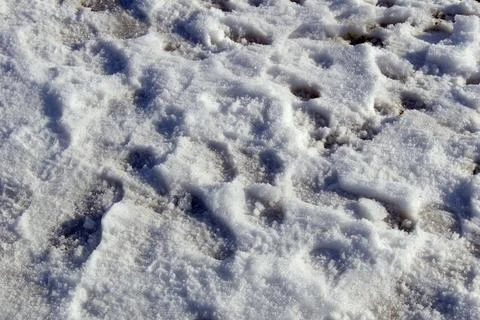 Footsteps in the snow Stock Photos