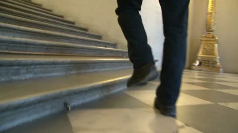 Footsteps on the stairs Stock Footage 10601137