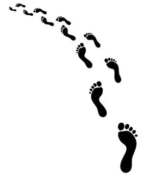 Footsteps, turn left Stock Illustration