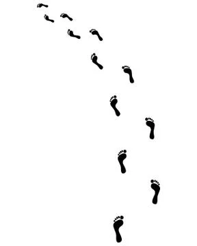 Footsteps, turn left Stock Illustration