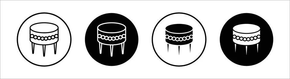 Footstool flat line icon set. Footstool Thin line illustration vector Stock Illustration