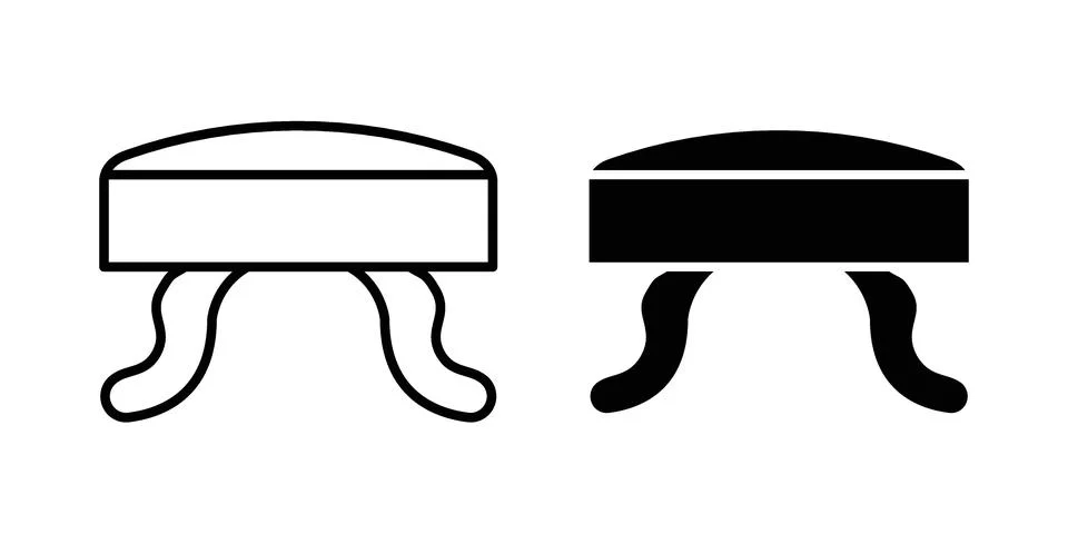 Footstool icon design. Simple Vector illustrations.. Stock Illustration
