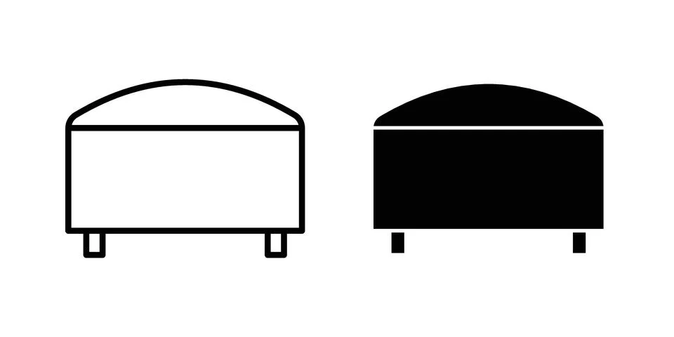 Footstool icon set. Vector EPS 10 Stock Illustration