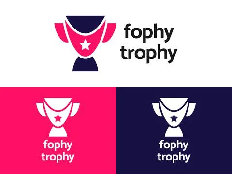 Fophy Trophy Logo Design Stock Illustration