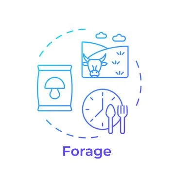Forage blue gradient concept icon Stock Illustration