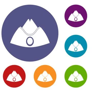 Forage cap icons set Stock Illustration