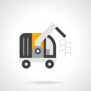 Forage harvester flat color vector icon Stock Illustration