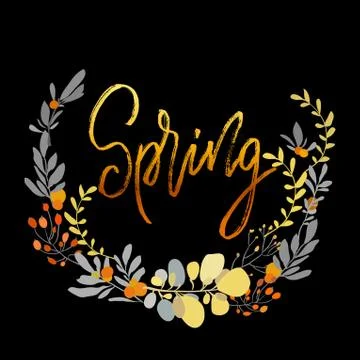 Foral flowers wreath Stock Illustration