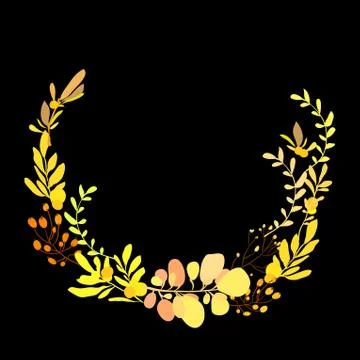 Foral flowers wreath Stock Illustration