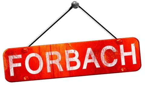 Forbach, 3D rendering, a red hanging sign Stock Illustration