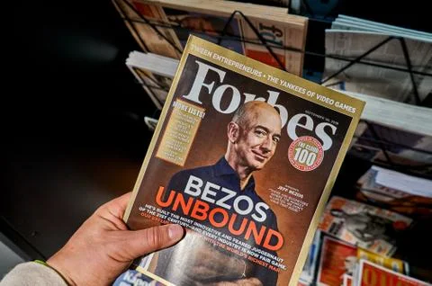 Forbes magazine with Jeff Bezos Stock Photos