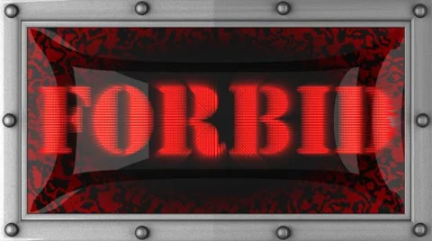 Forbid on led Vídeos de archivo 8718528