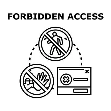 Forbidden access concept with restricted people and data Stock Illustration