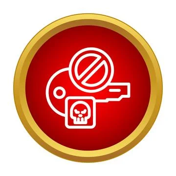 Forbidden access skull key cyber security hacking icon Stock Illustration