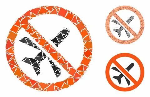 Forbidden airplane Composition Icon of Bumpy Pieces イラスト素材